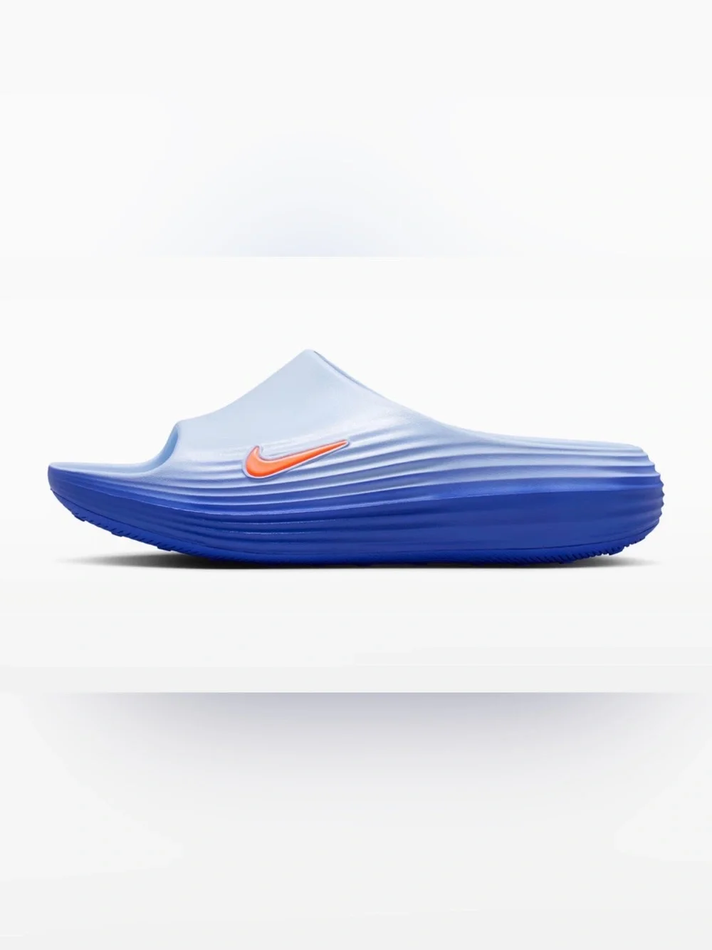 Nike ReactX Rejuven8 Men’s Slides Hydrogen Blue/Blue Crystal/Lapis/Orange sz 11